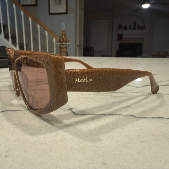 Max Mara MM0125 GLIMPSE6 Textured Havana Brown Oversized Sunglasses 58mm NWOT main image 14